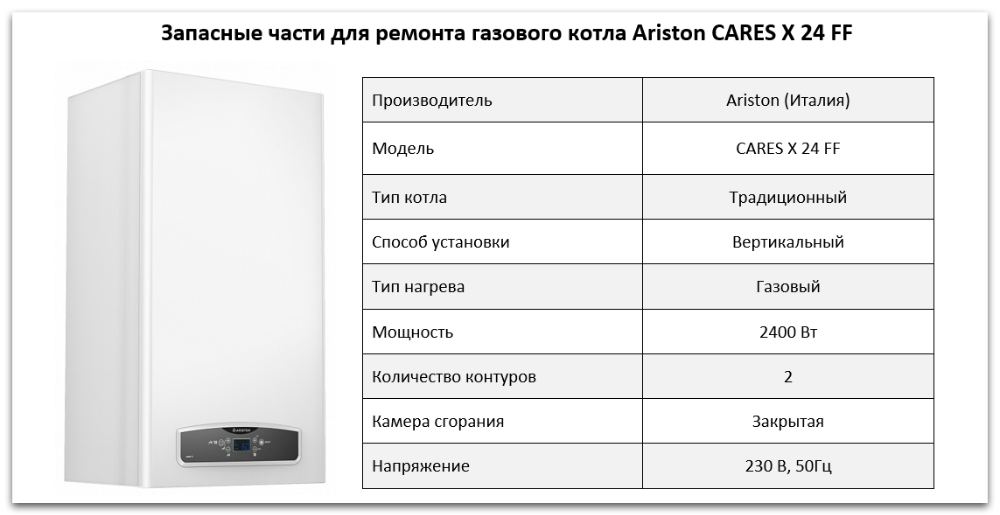 Купить запчасти Ariston CARES X 24 FF в Томске