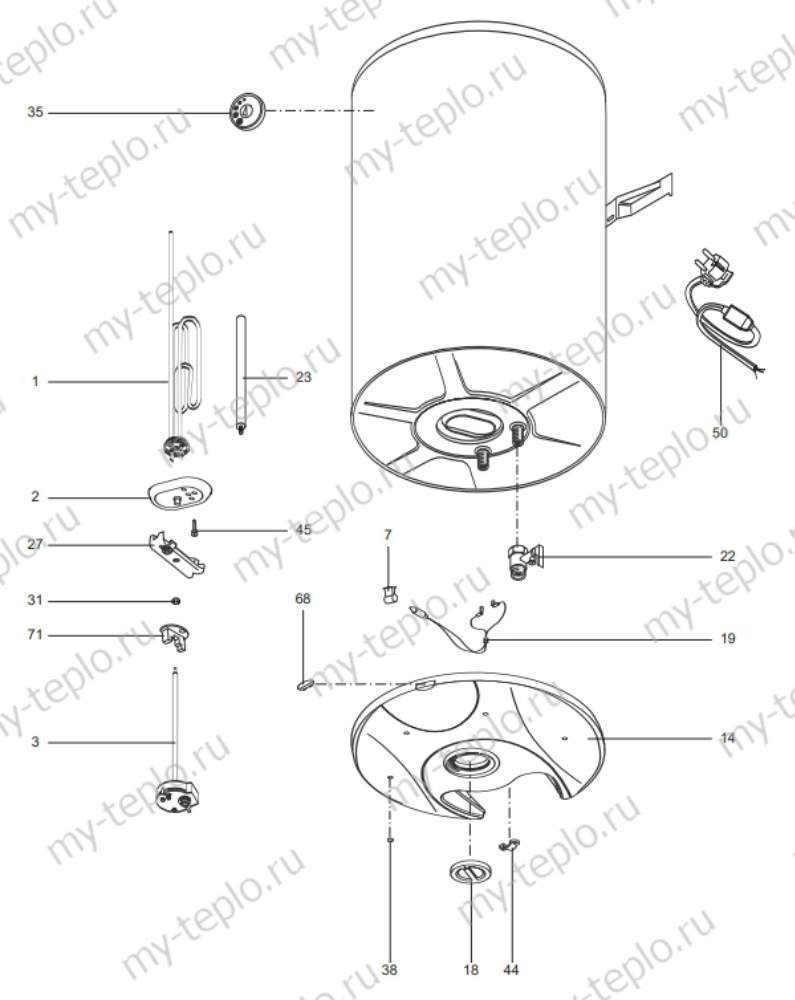 Запчасти Ariston ABS SGHP 50 V купить в Томске