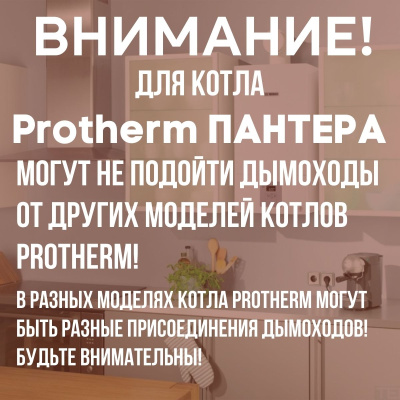 Дымоход для котла Протерм (Protherm) Пантера любой мощности, комплект антилед (Китай) (DYMpant)